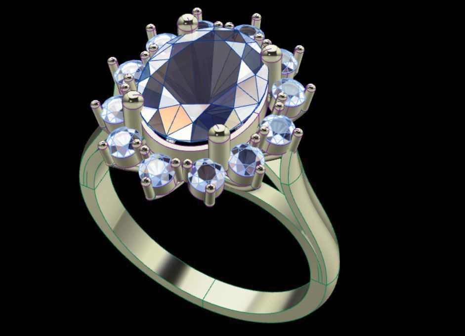 Gold ring 3D print model_6