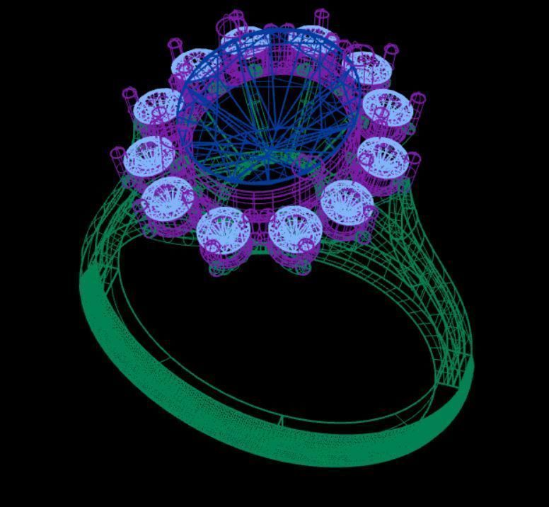 Gold ring 3D print model_7