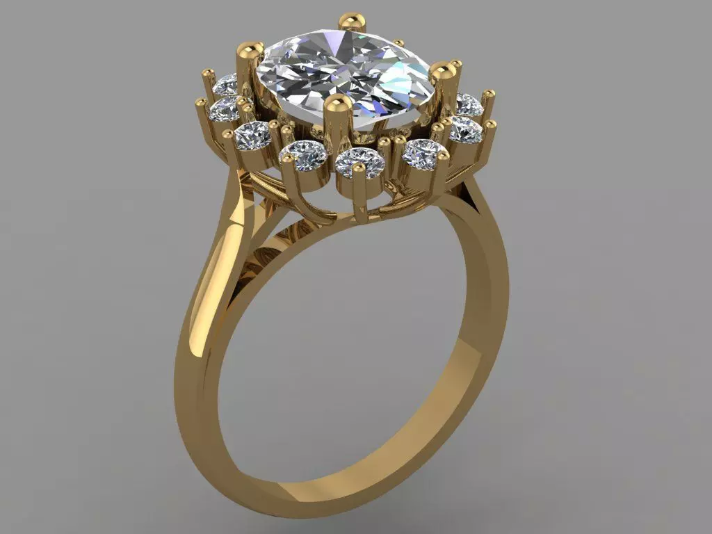 Gold ring 3D print model_0