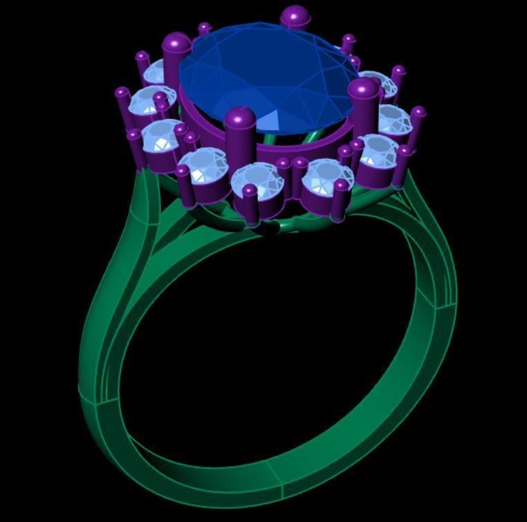 Gold ring 3D print model_5