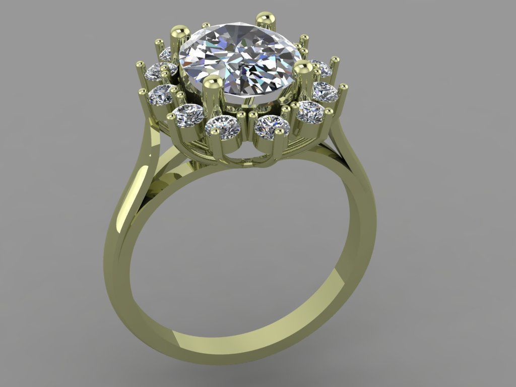 Gold ring 3D print model_4