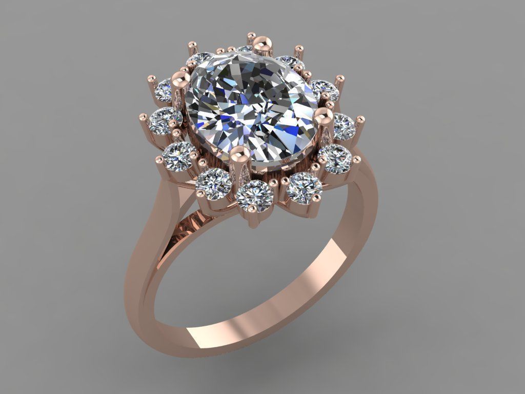 Gold ring 3D print model_1
