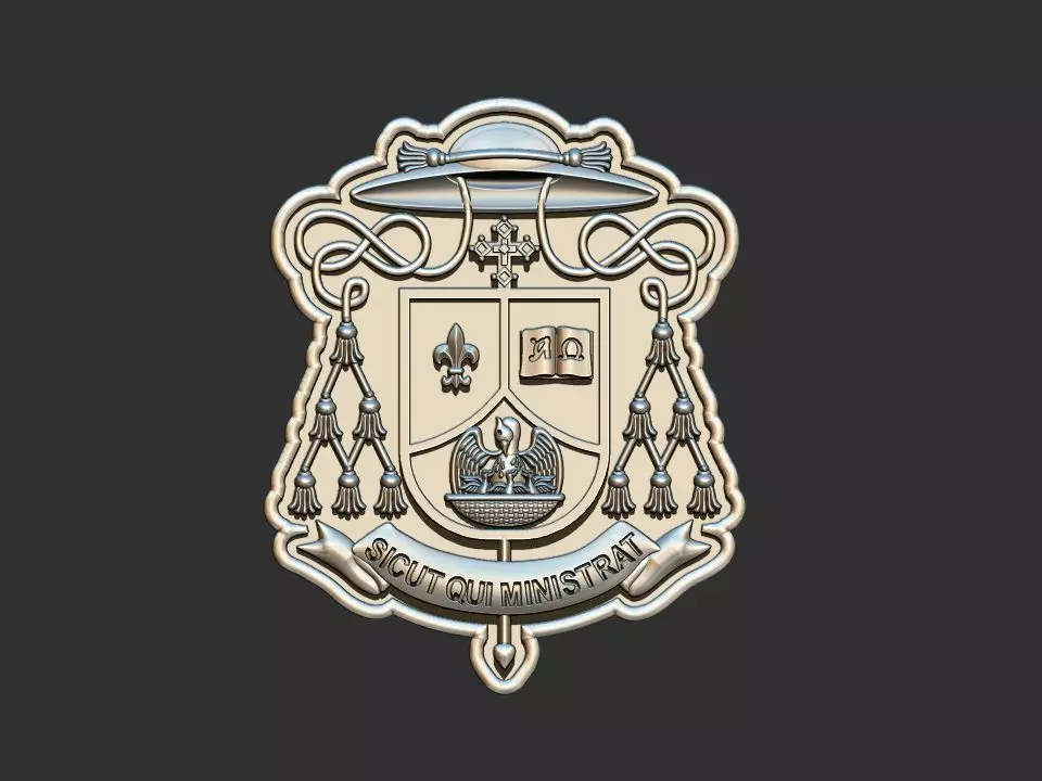 Coat of Arms - Sicut Qui Ministrat - Crest 3D print model