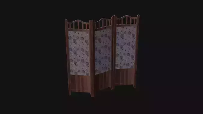 Antique Room Divider Low-poly 3D model