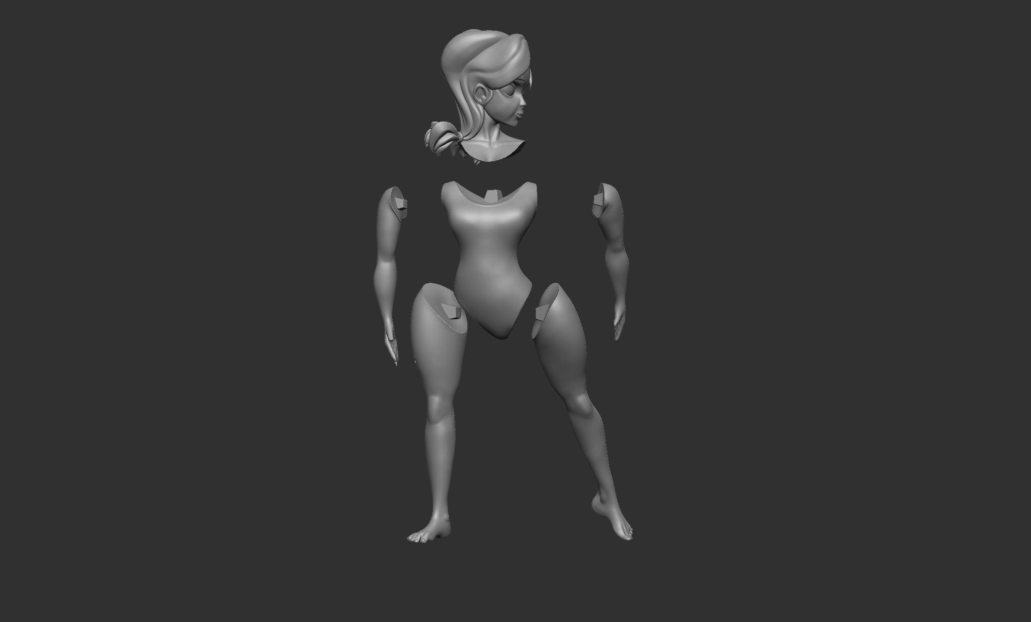 Female in a Swimsuit Pose 2 3D print model_2