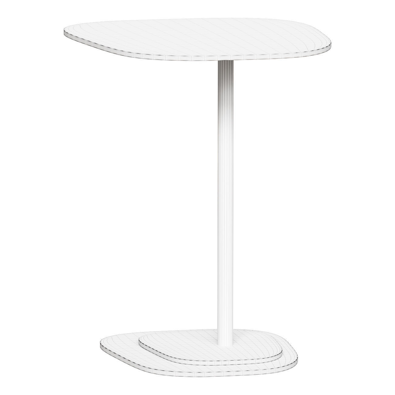Insula 5198 Picolo Side Table - Black Aluminium 3D model_1