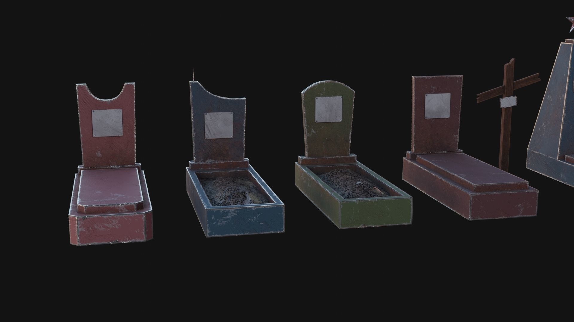 Graveyard Pack Low-poly 3D model_3