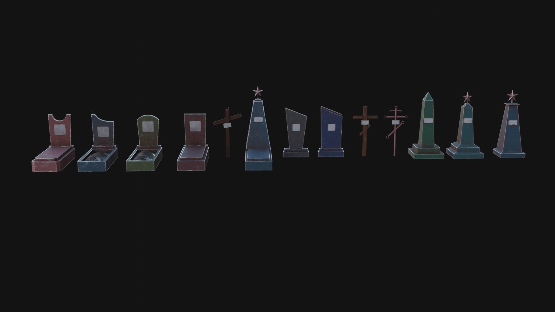 Graveyard Pack Low-poly 3D model_2