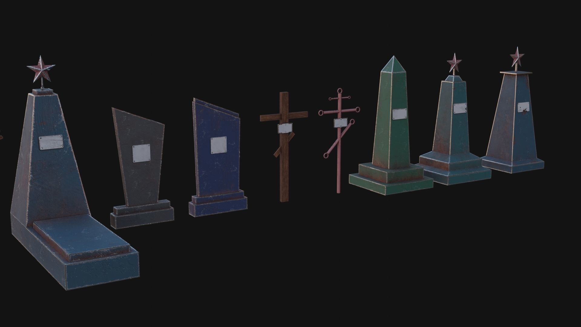Graveyard Pack Low-poly 3D model_4