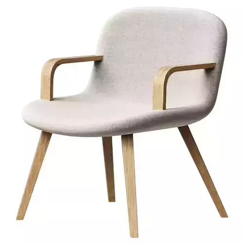 Eyes 4856 Wood Base Lounge Armchair - Oak Lacquered Fabric 2