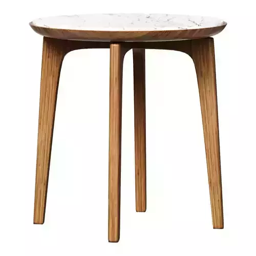 Olga T534 Side Table - Walnut Calacatta Marble