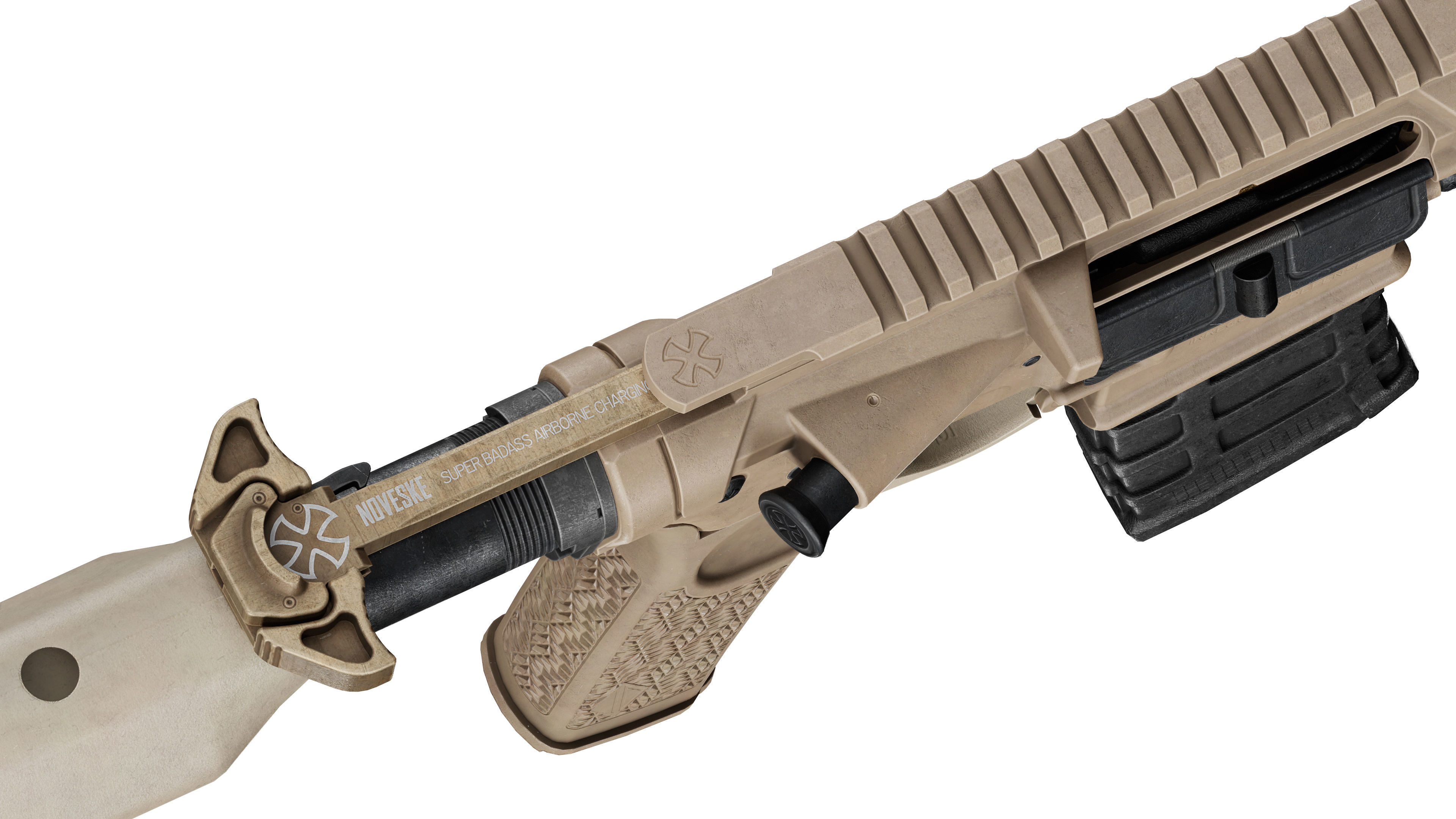 NOVESKE IRREGULAR DEFENSE CHAINSAW RIFLE Low-poly 3D model_11