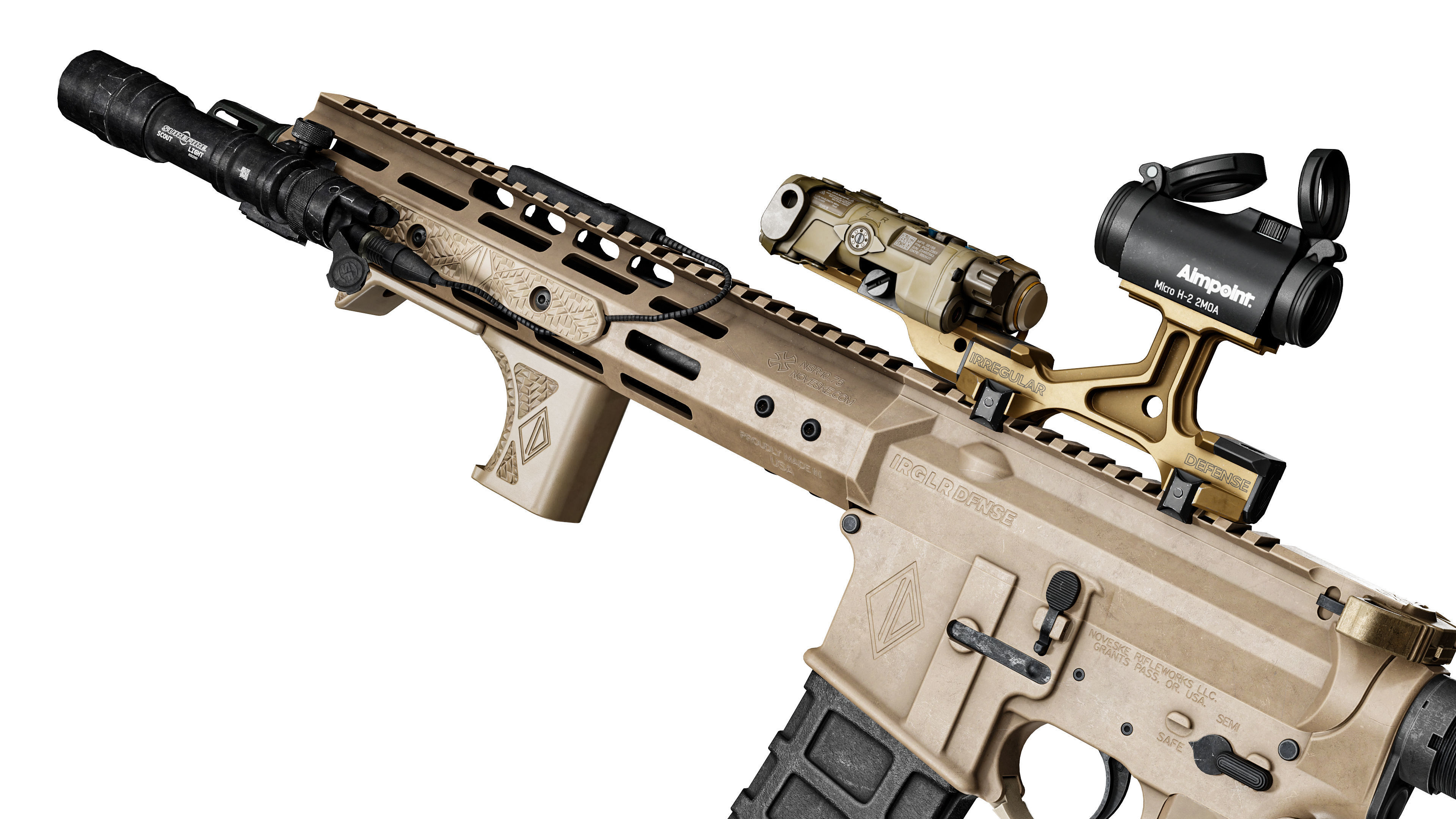 NOVESKE IRREGULAR DEFENSE CHAINSAW RIFLE Low-poly 3D model_4