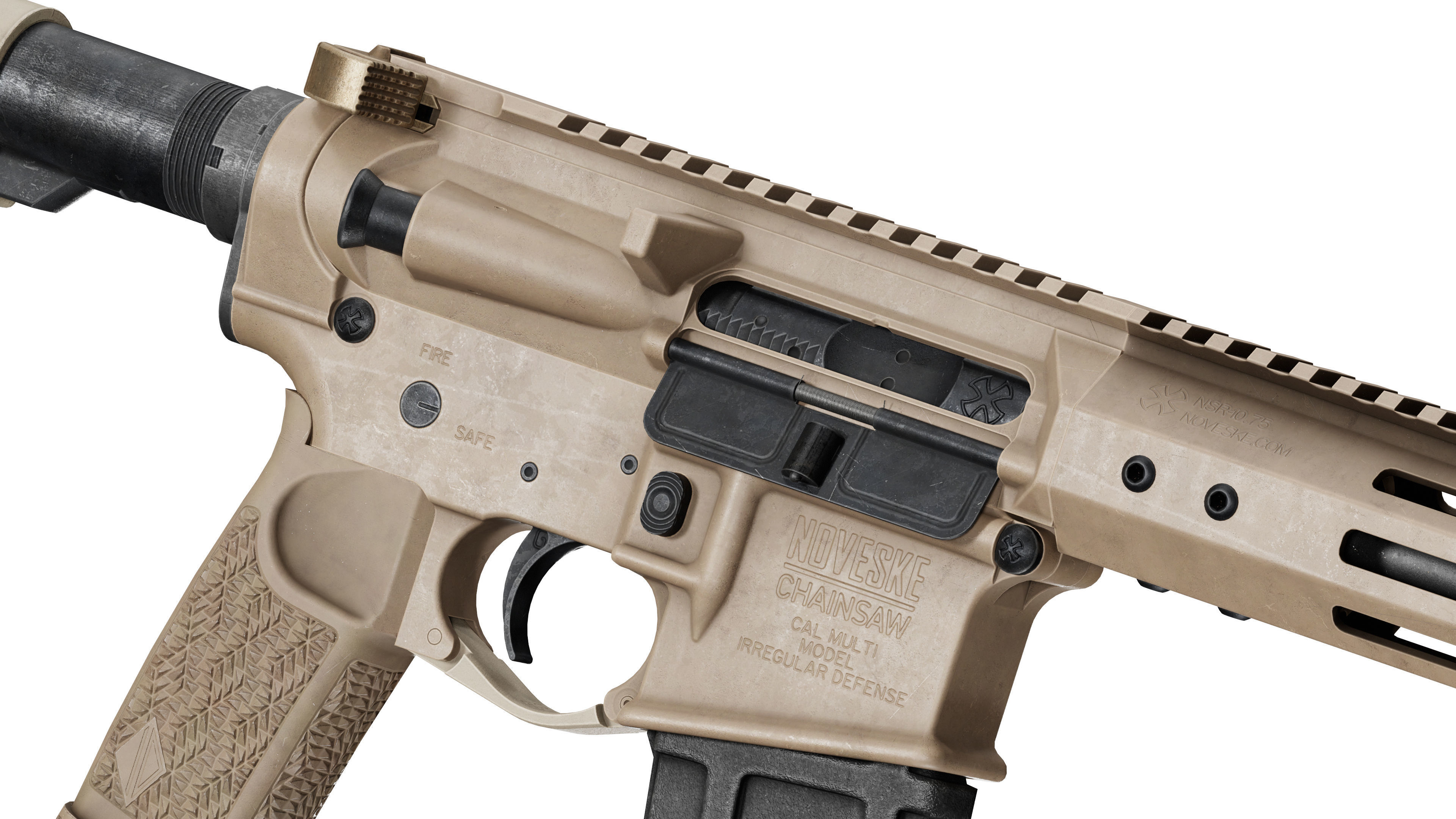 NOVESKE IRREGULAR DEFENSE CHAINSAW RIFLE Low-poly 3D model_9