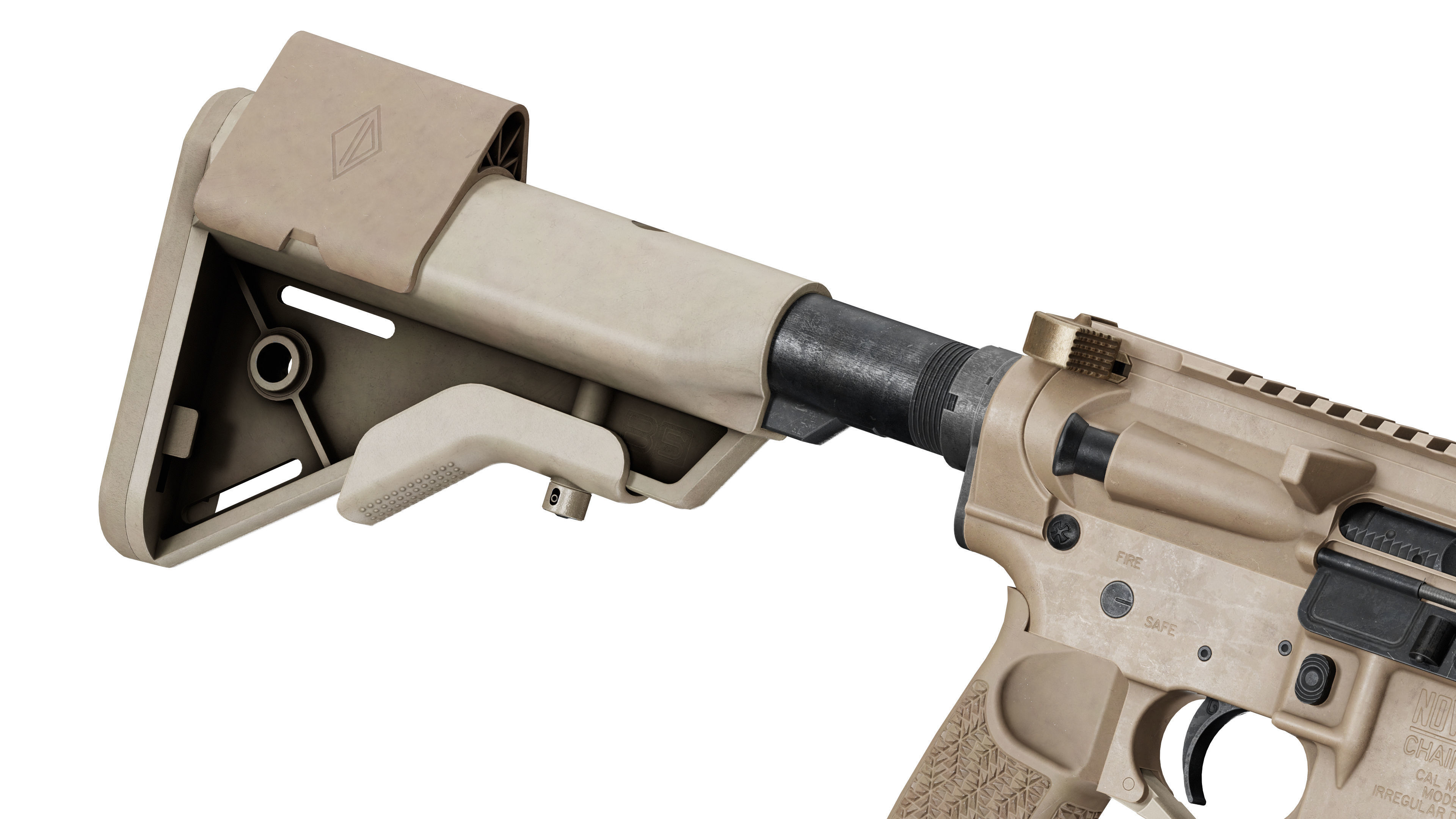 NOVESKE IRREGULAR DEFENSE CHAINSAW RIFLE Low-poly 3D model_8