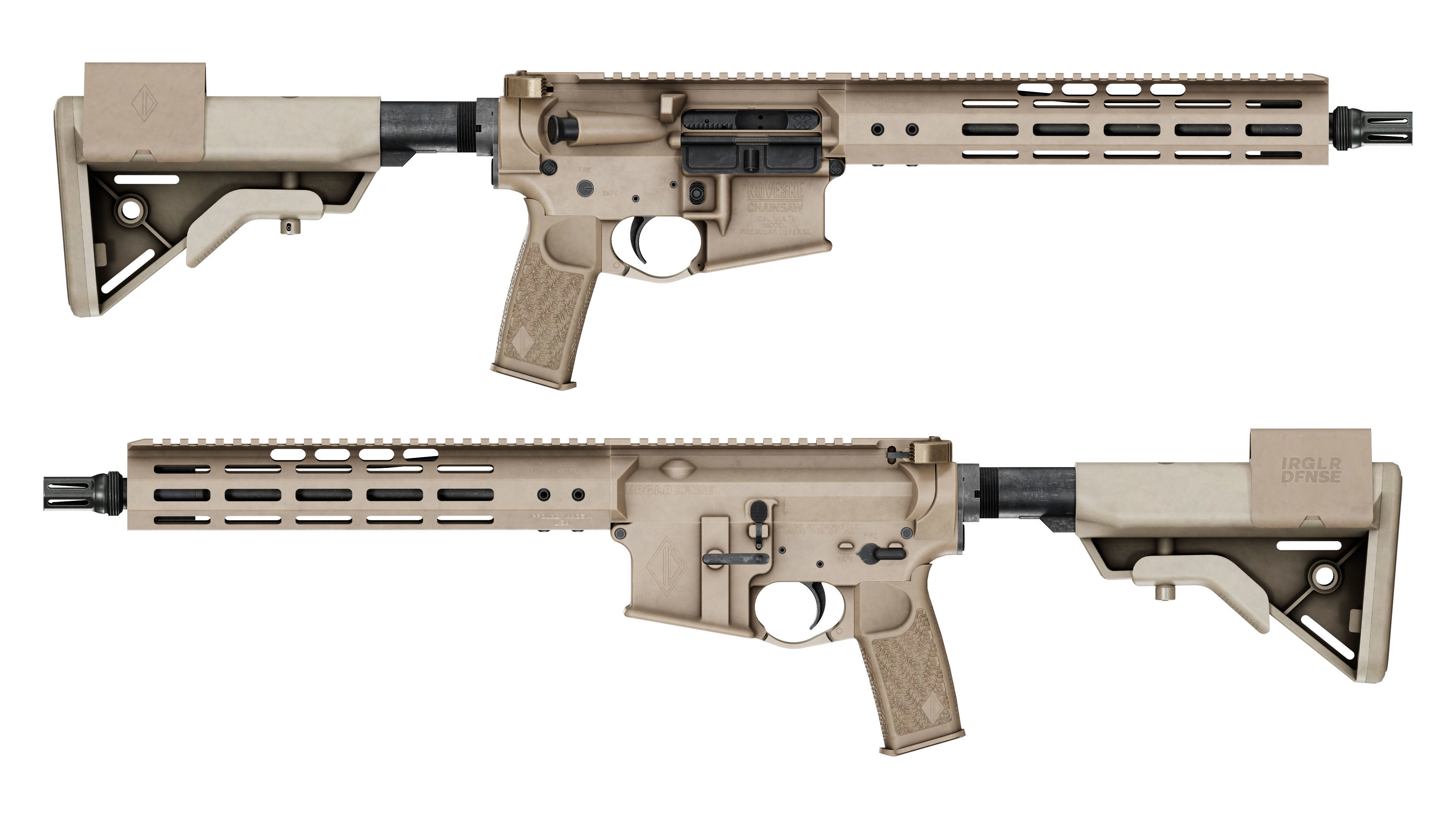 NOVESKE IRREGULAR DEFENSE CHAINSAW RIFLE Low-poly 3D model_2