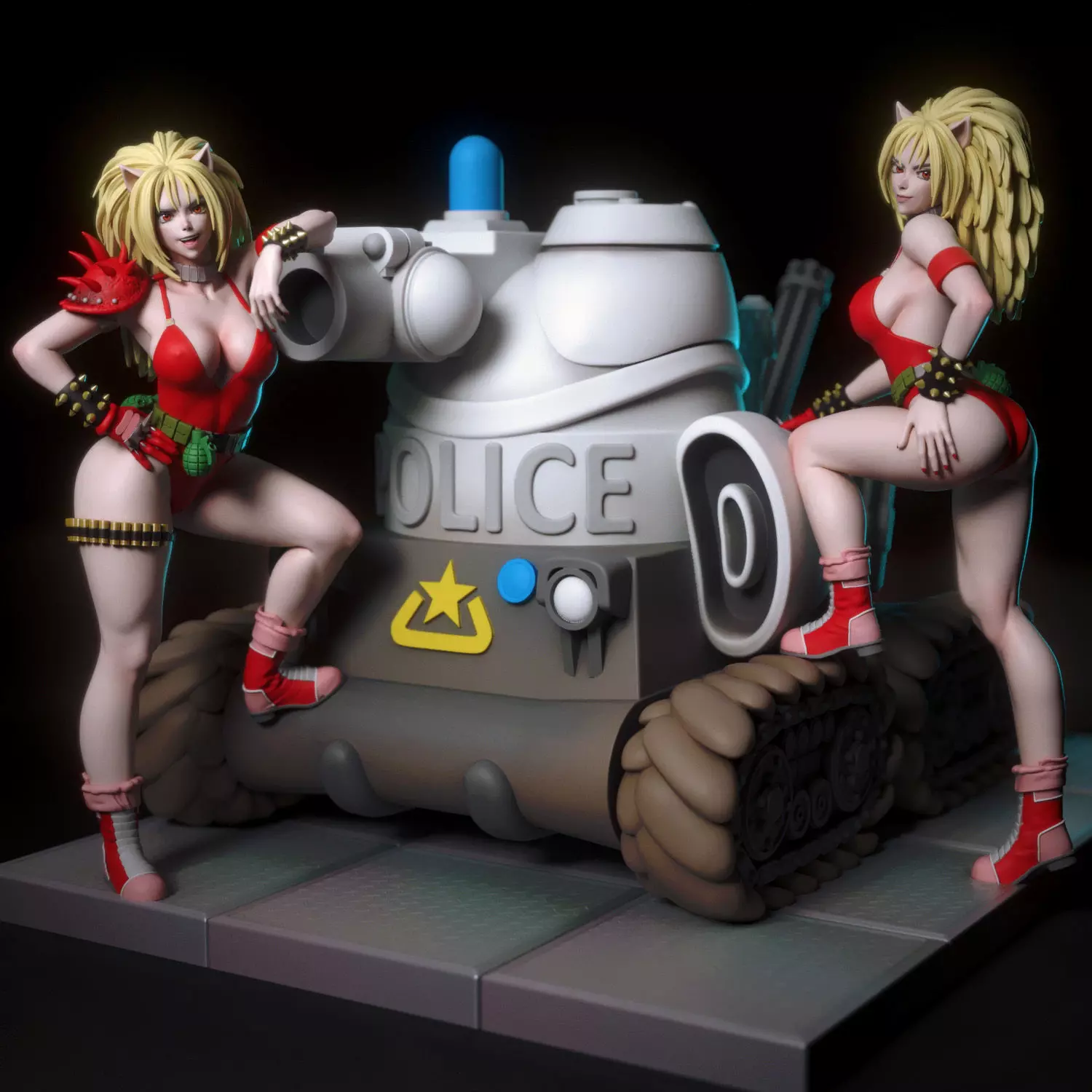 Anna and Uni Puma from Dominion Tank Police 3D print model