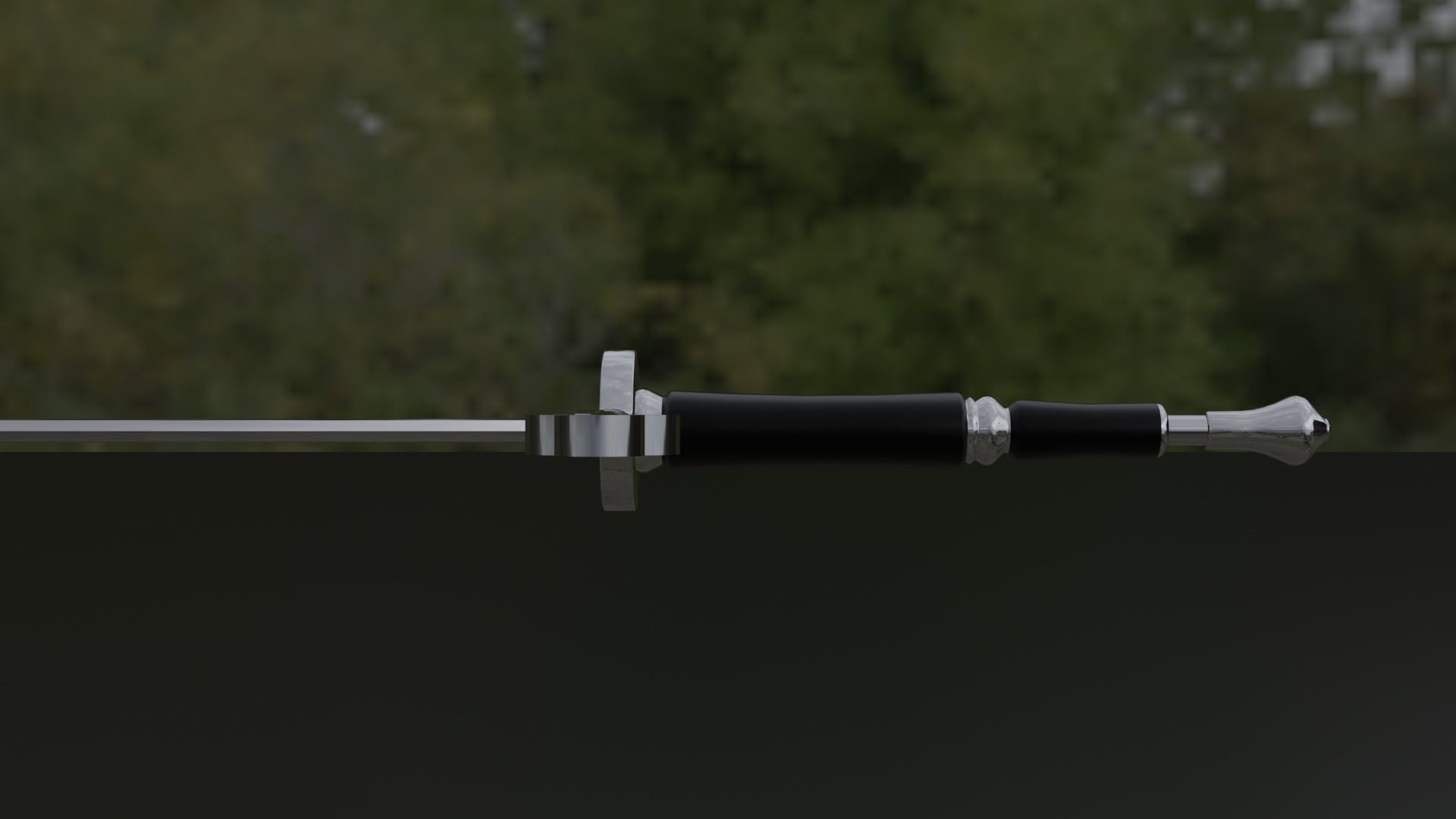 Retro sword concept Low-poly 3D model_1