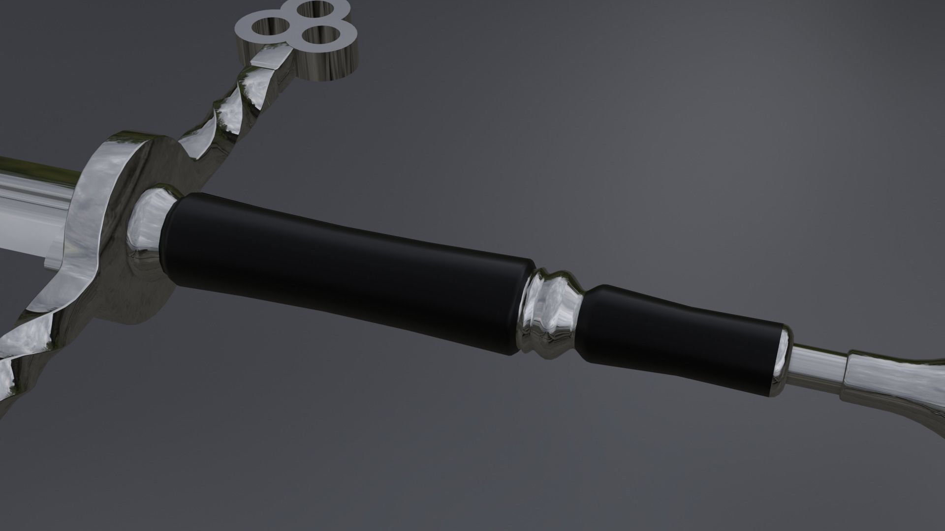 Retro sword concept Low-poly 3D model_6