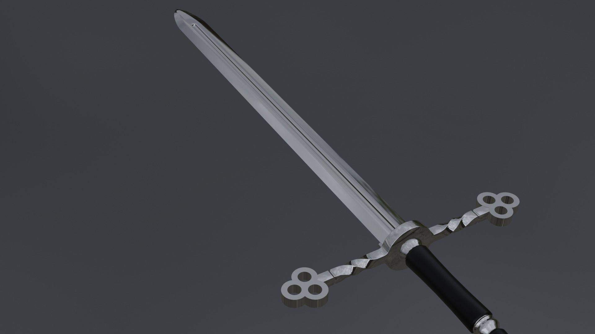 Retro sword concept Low-poly 3D model_4