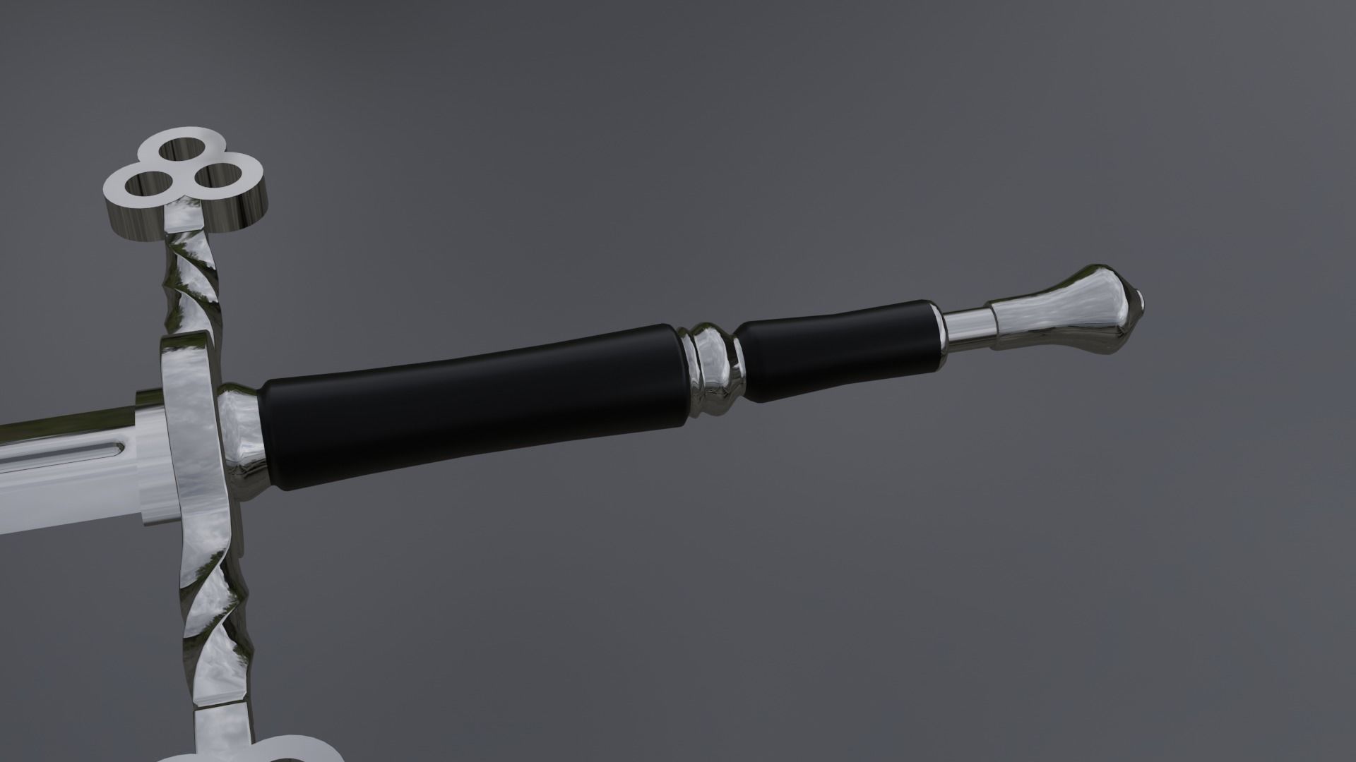 Retro sword concept Low-poly 3D model_5