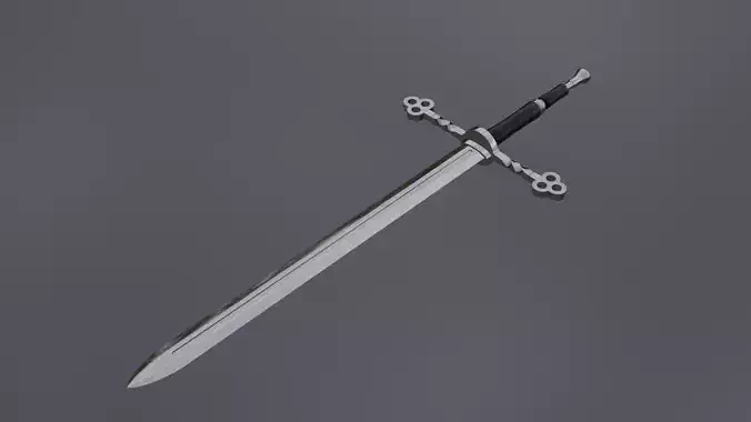 Retro sword concept Low-poly 3D model