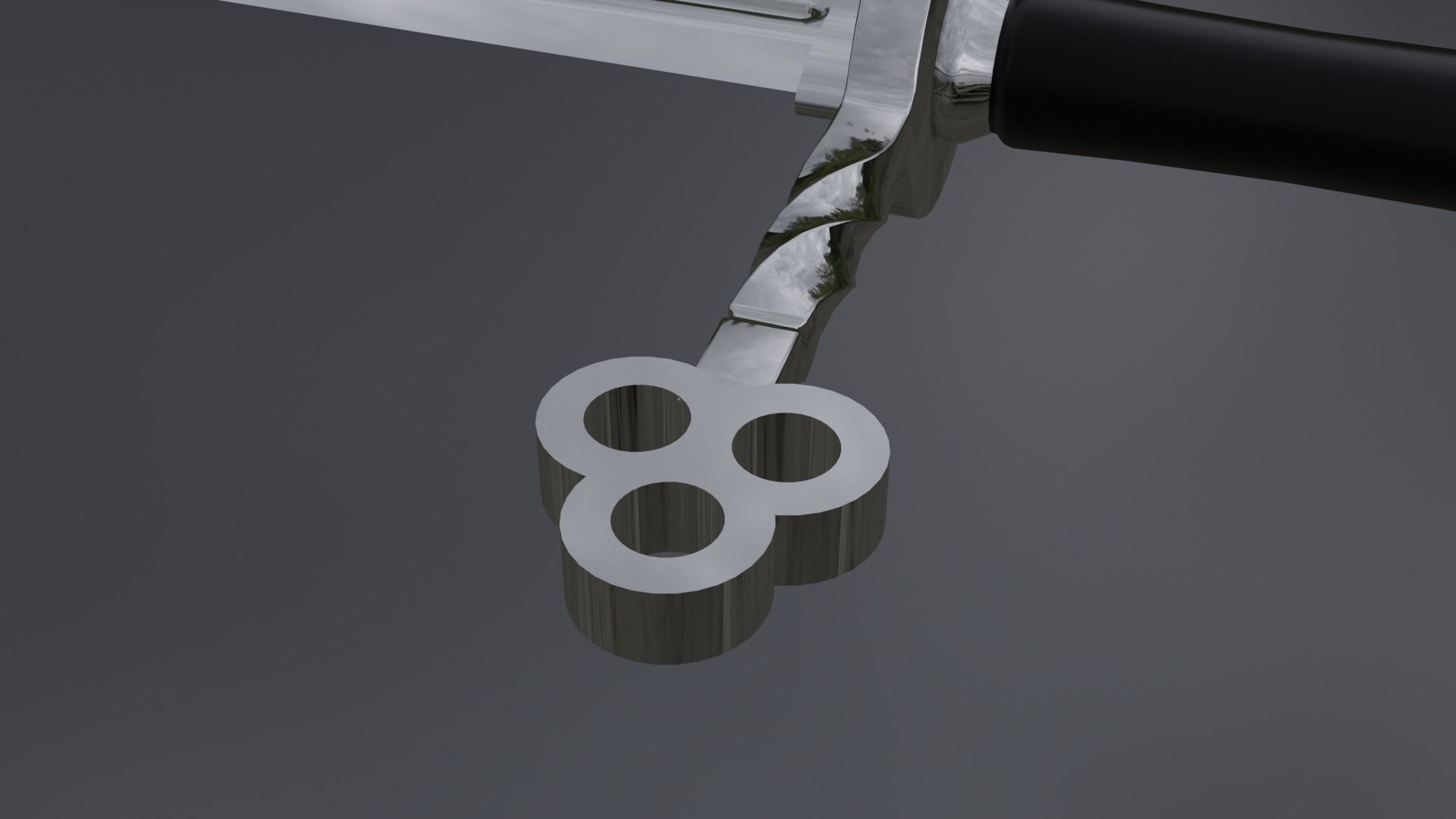 Retro sword concept Low-poly 3D model_7