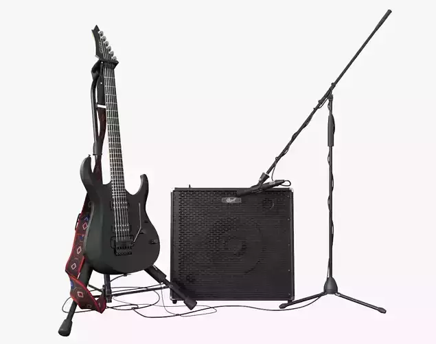 Electric guitar set 3D model