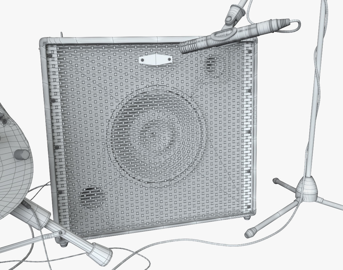 Electric guitar set 3D model_17