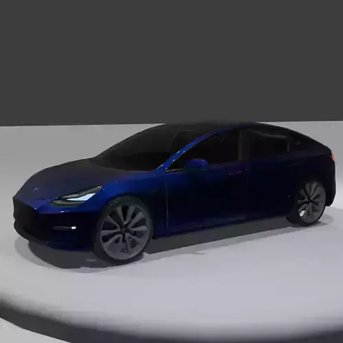 Tesla Model 3 2019-2022 Low-poly 3D model