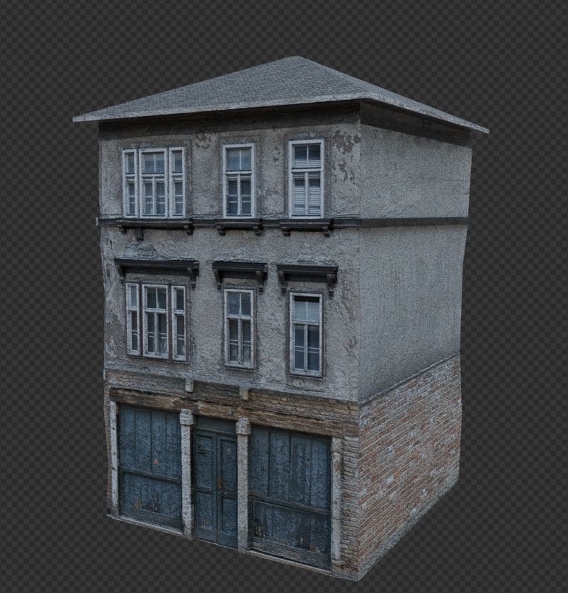 Ultra realistic house building Low-poly 3D model_3