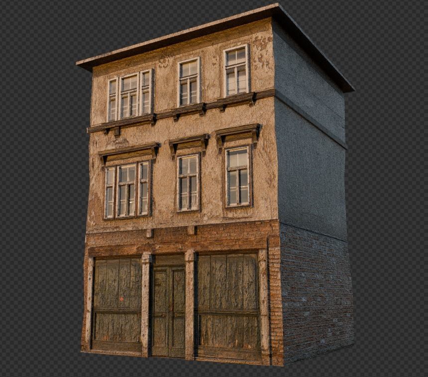 Ultra realistic house building Low-poly 3D model_9