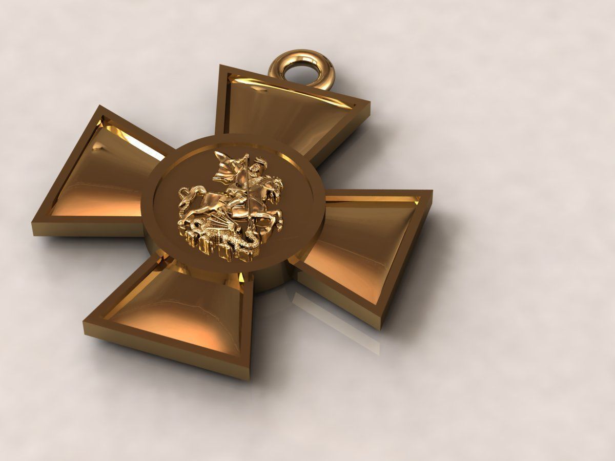 St George the Victorious pendant cross krest 28 3D print model_2