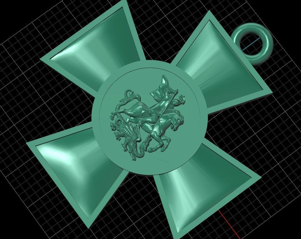 St George the Victorious pendant cross krest 28 3D print model_6