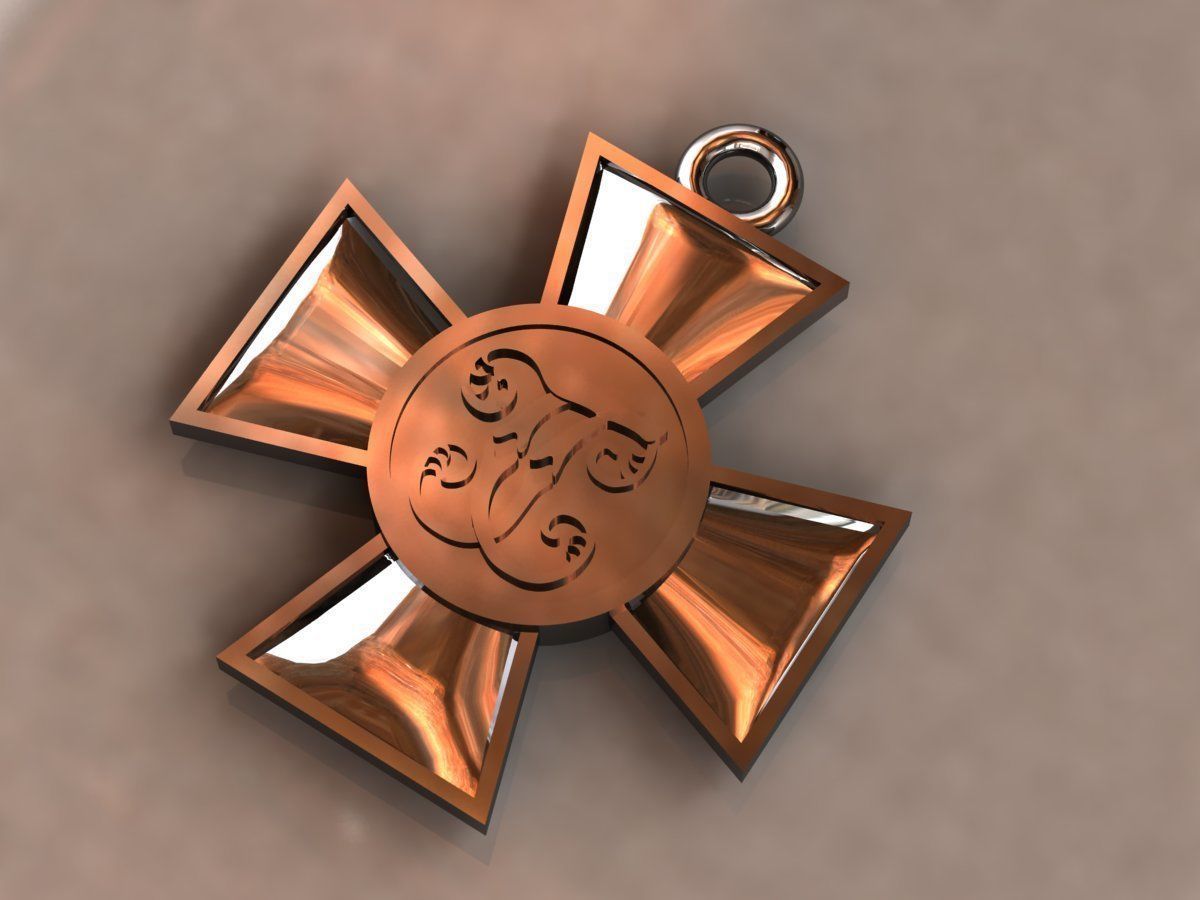 St George the Victorious pendant cross krest 28 3D print model_4