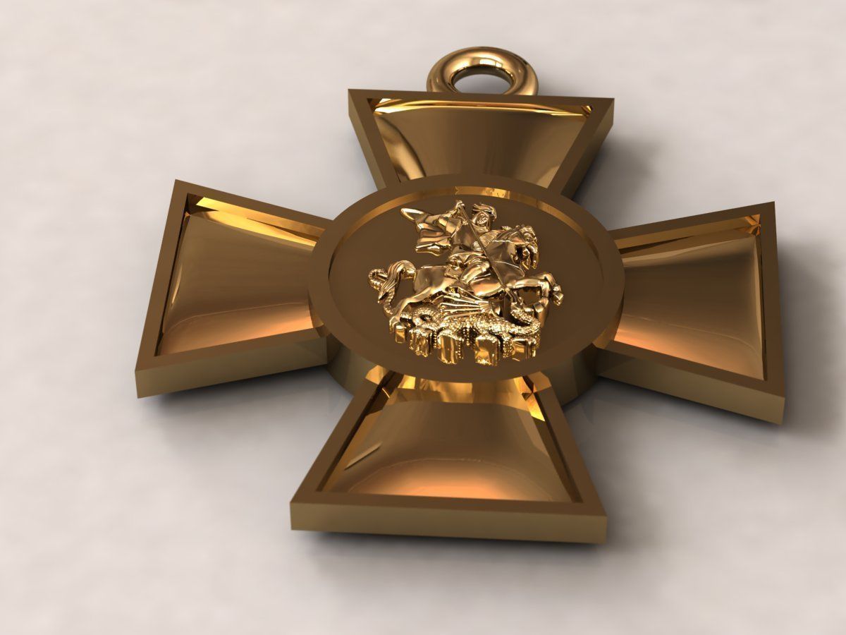 St George the Victorious pendant cross krest 28 3D print model_3