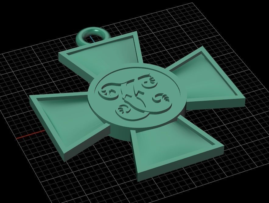 St George the Victorious pendant cross krest 28 3D print model_5
