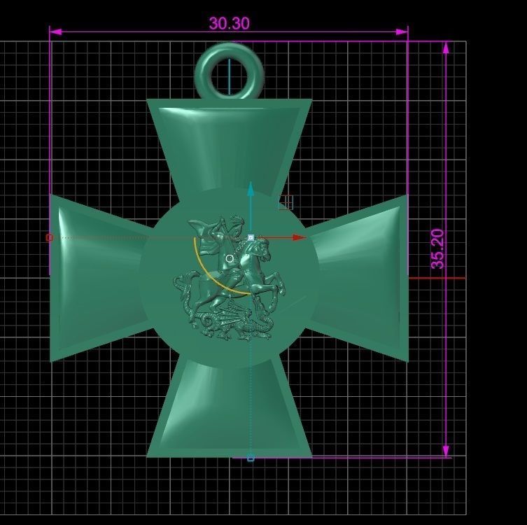 St George the Victorious pendant cross krest 28 3D print model_8