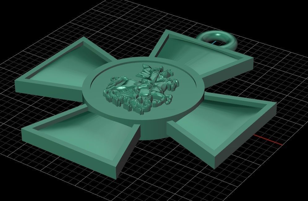 St George the Victorious pendant cross krest 28 3D print model_10