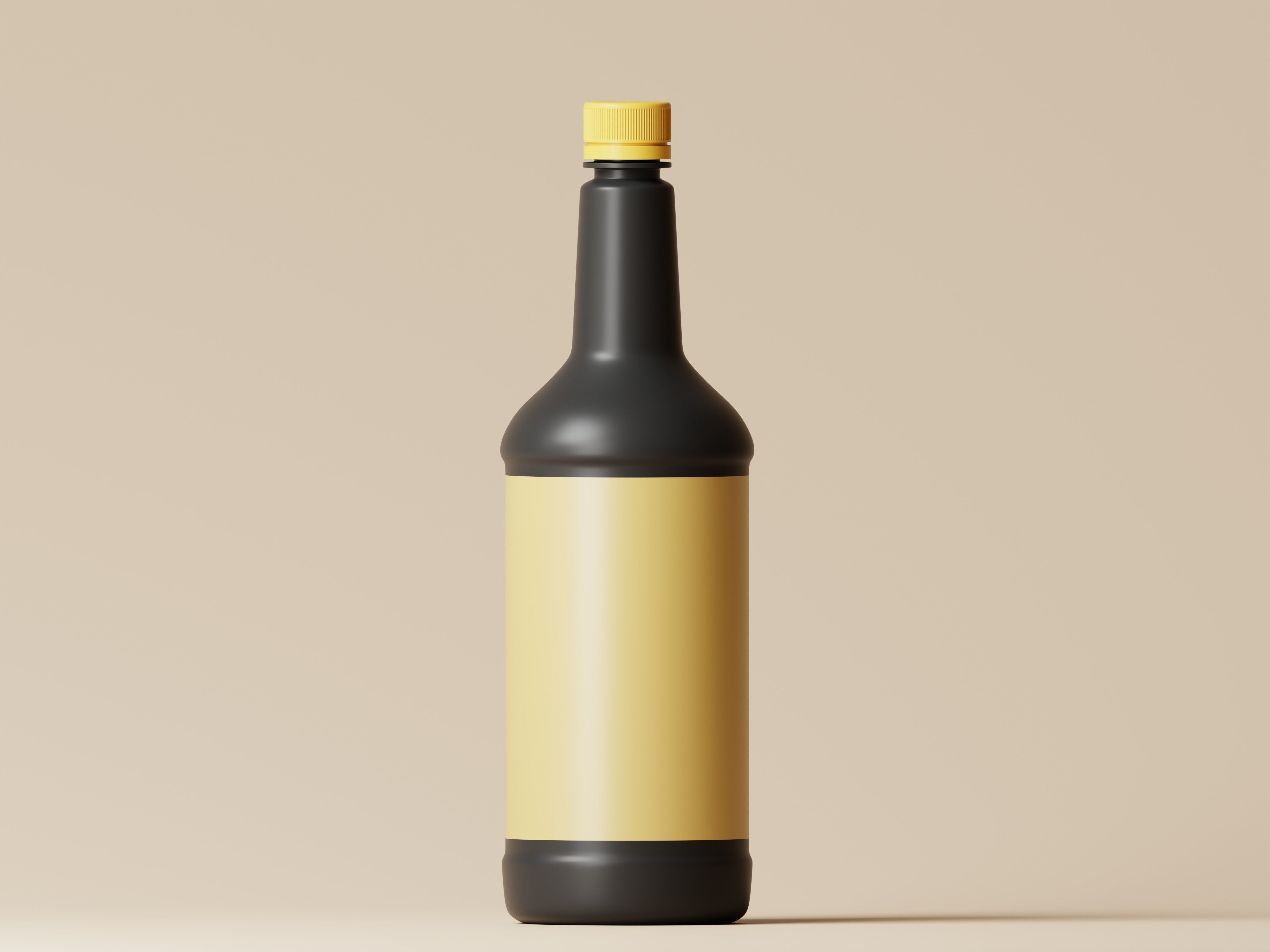 Black Plastic Bottle 3D Model Low-poly 3D model_1