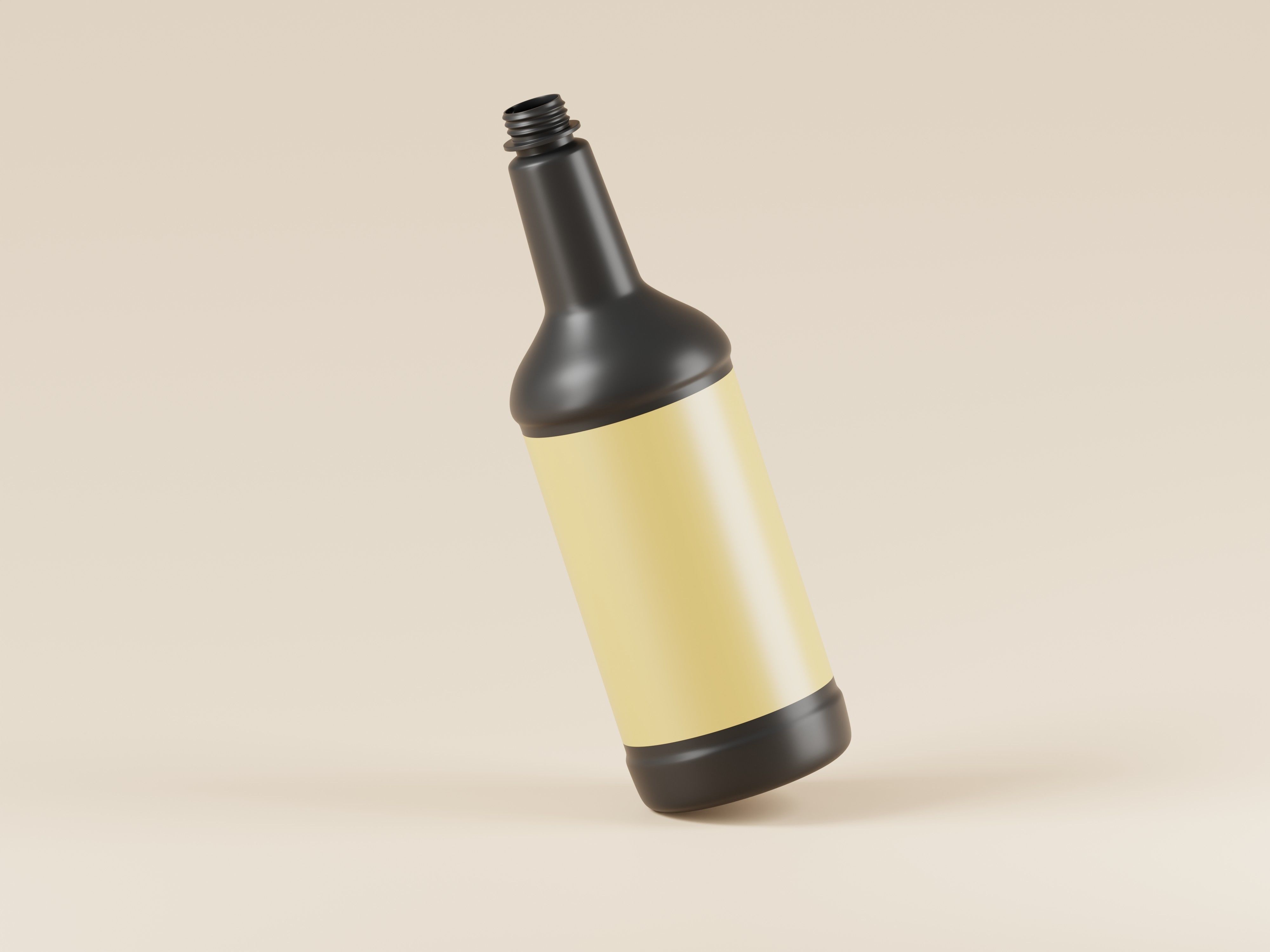Black Plastic Bottle 3D Model Low-poly 3D model_6