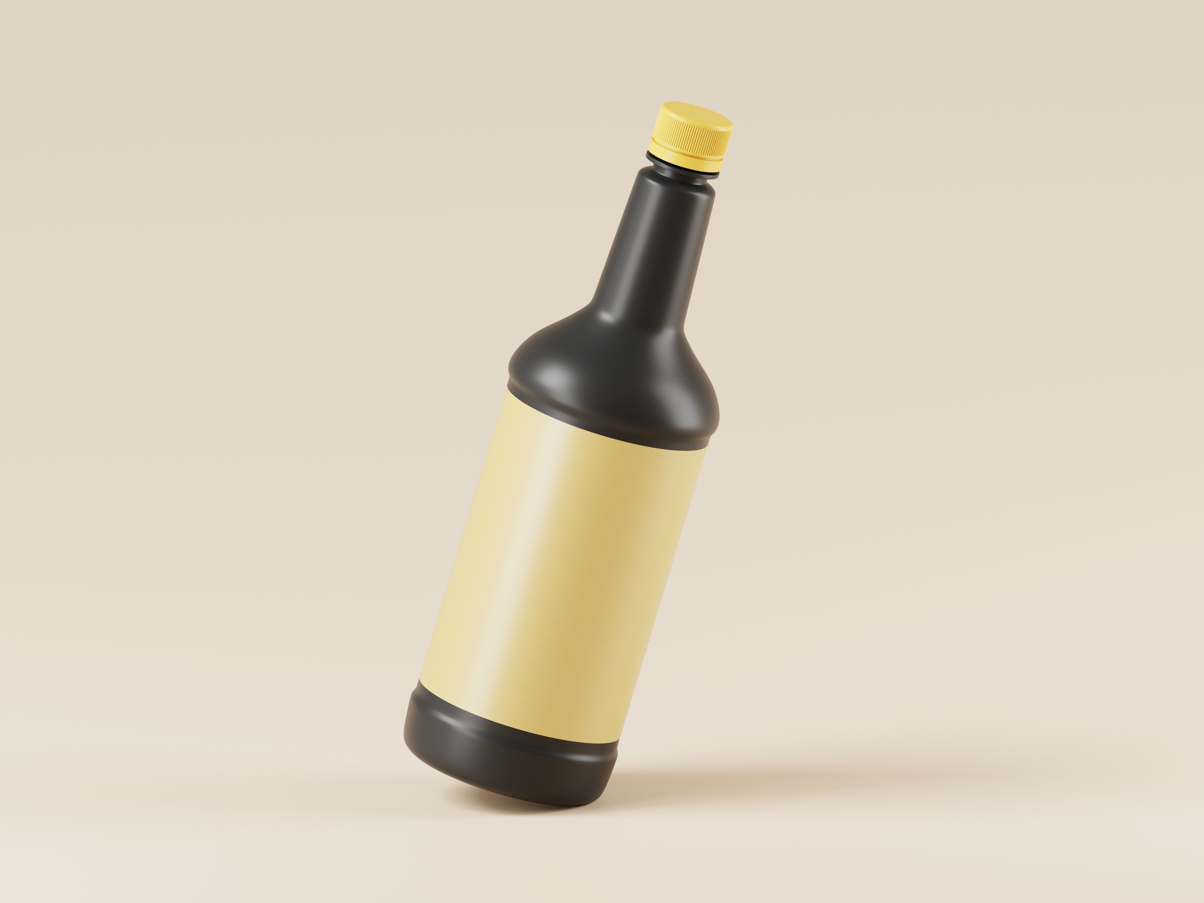 Black Plastic Bottle 3D Model Low-poly 3D model_5