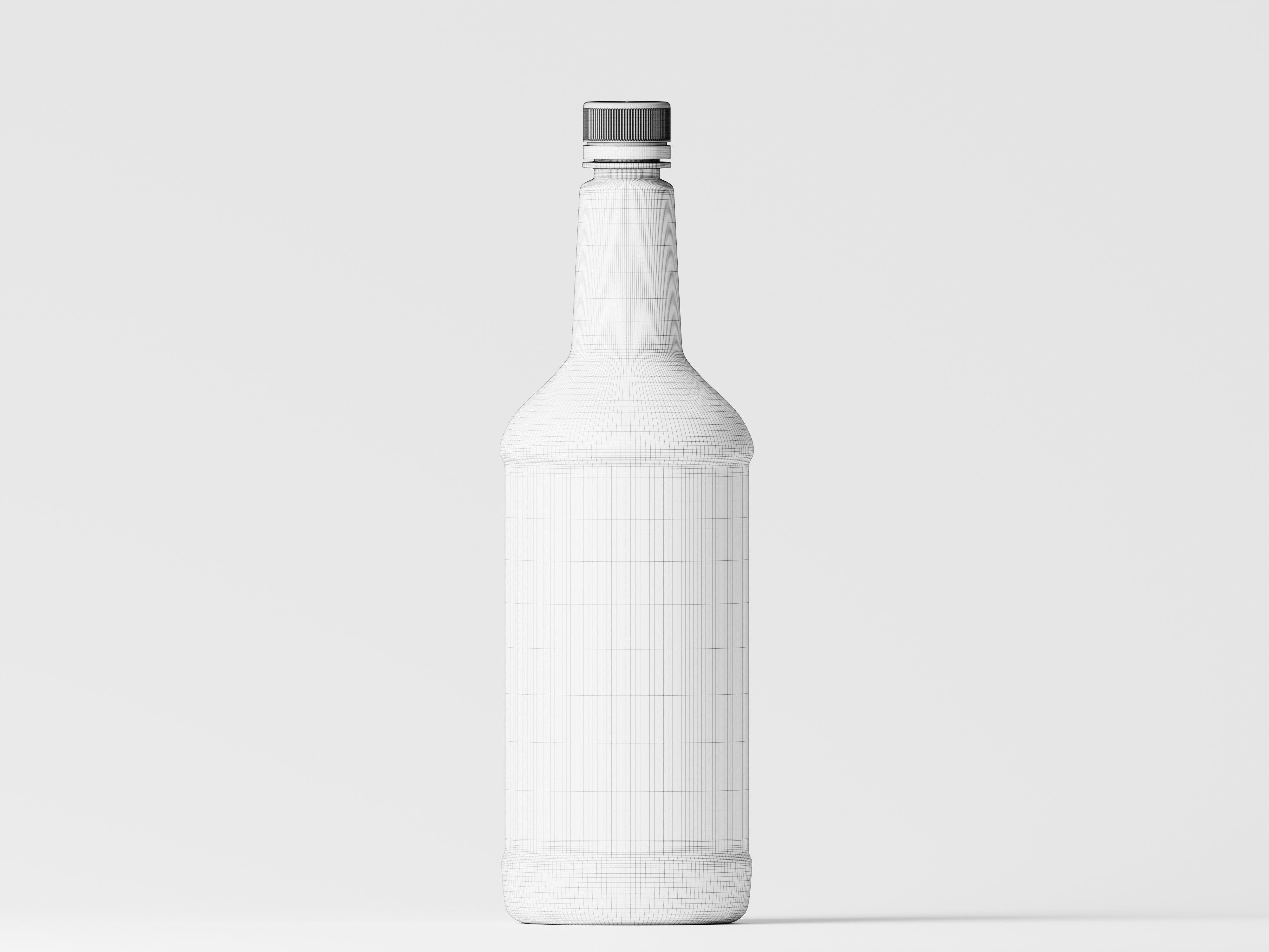 Black Plastic Bottle 3D Model Low-poly 3D model_2