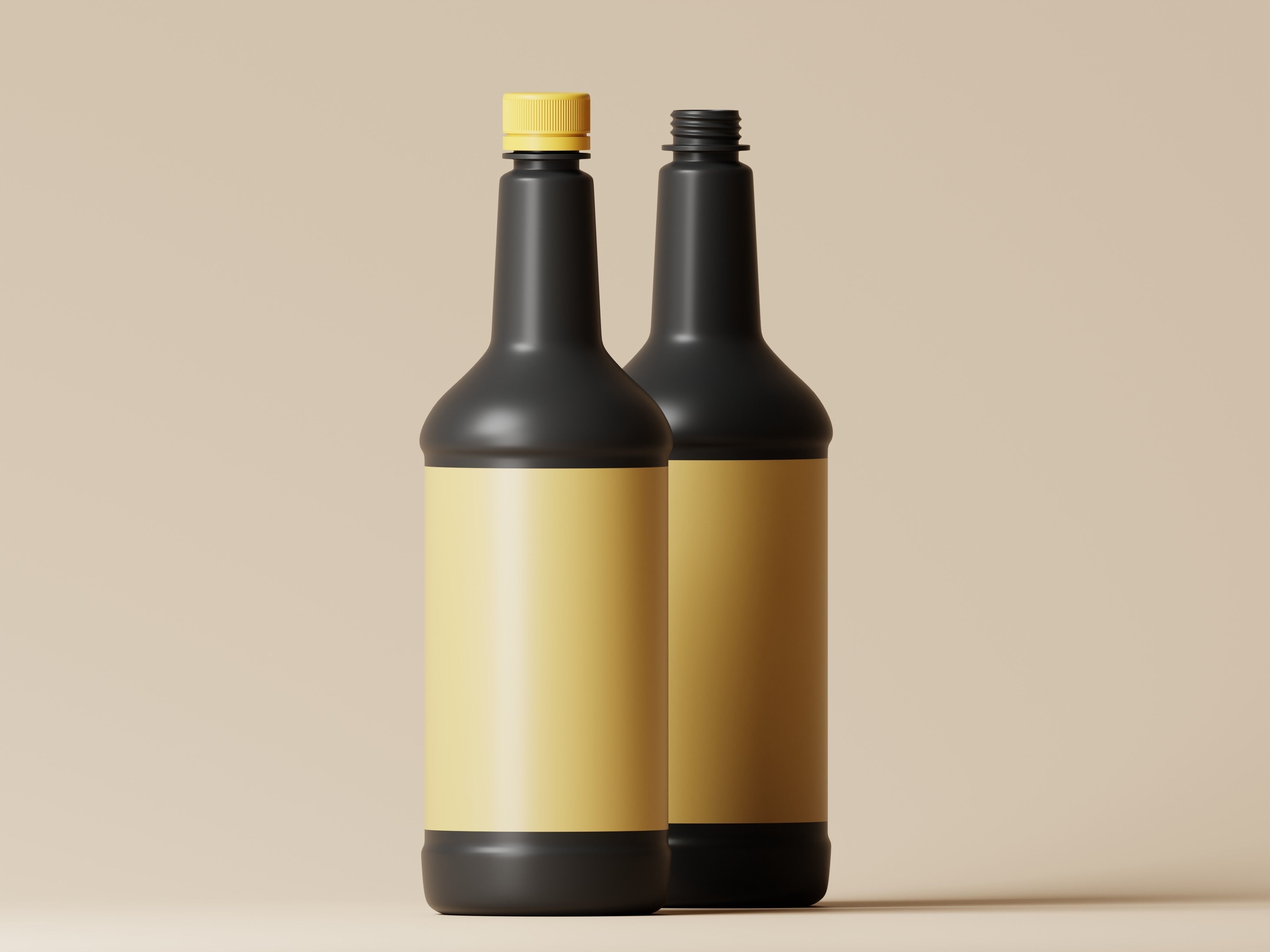 Black Plastic Bottle 3D Model Low-poly 3D model_3
