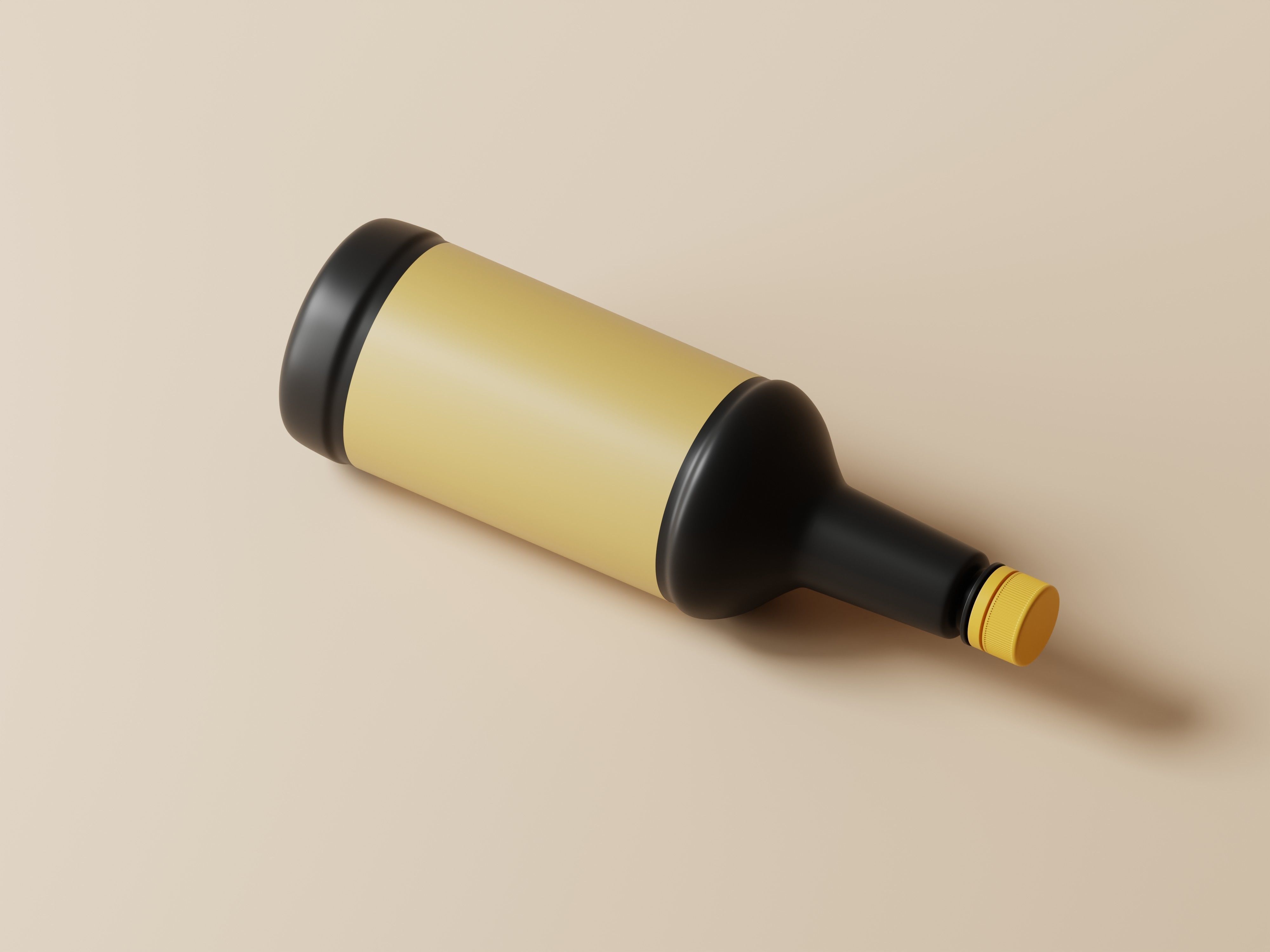 Black Plastic Bottle 3D Model Low-poly 3D model_9