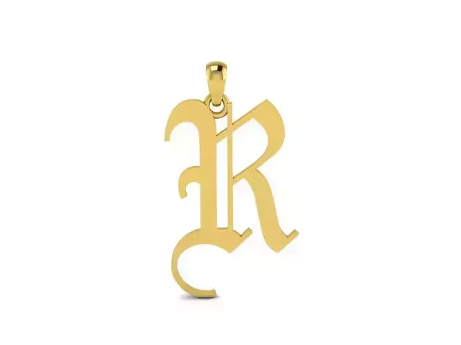 Olde English Pendant Letter R 3D print model
