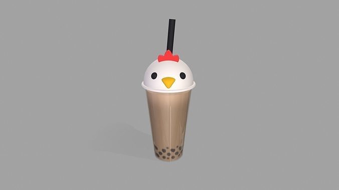 Chicken Bubble Tea Cute Low-poly 3D model