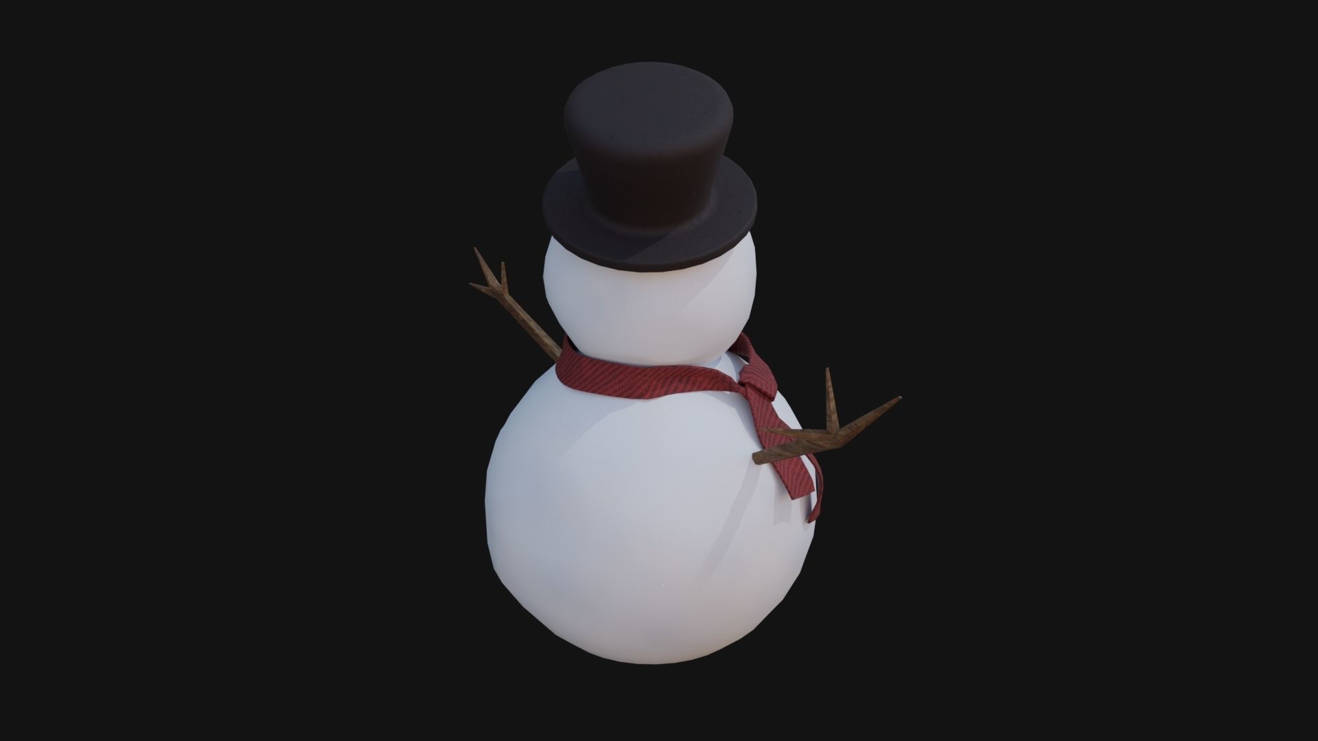 snowman Low-poly 3D model_5