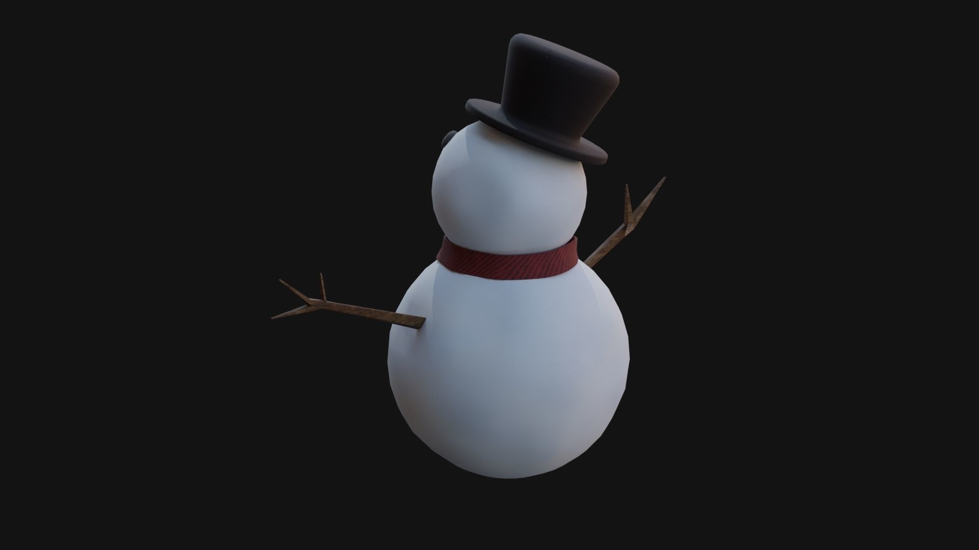 snowman Low-poly 3D model_4