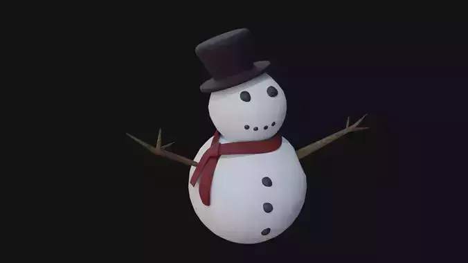 snowman Low-poly 3D model